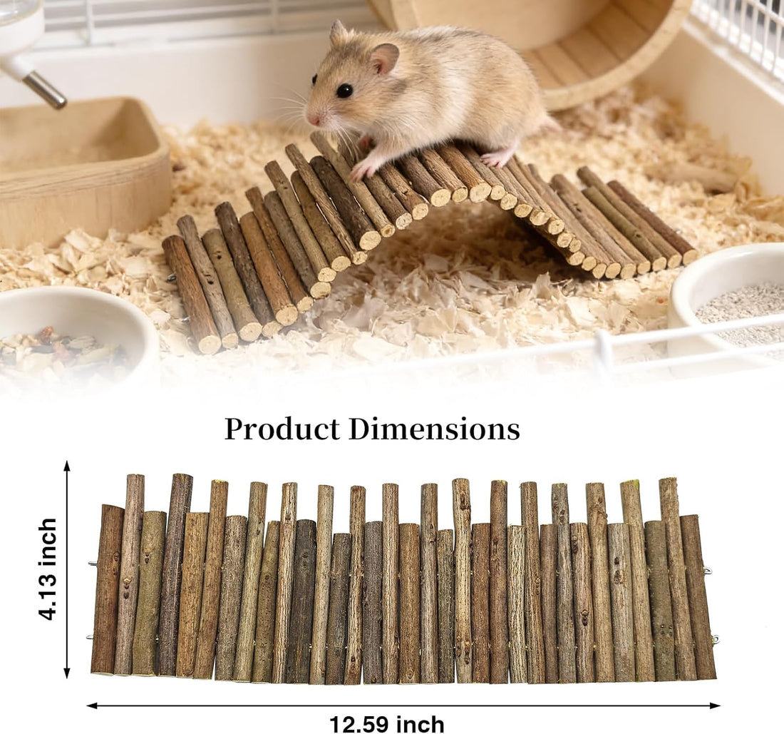Bendable Hamster Bridge,12in Wooden Hamster Cage Accessory