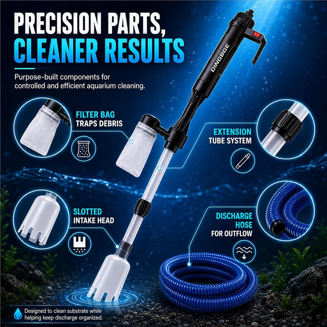 Automatic Water Exchanger & Electric Sand Washer Fish Tank Cleaner