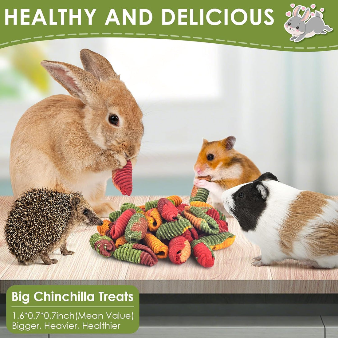 ERKOON Chinchilla Treats, Timothy Grass Chew Toys for Teeth