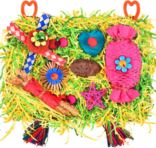 KATUMO Bird Toy, Large Size Grass Mat Foraging Shredding Hanging Toy