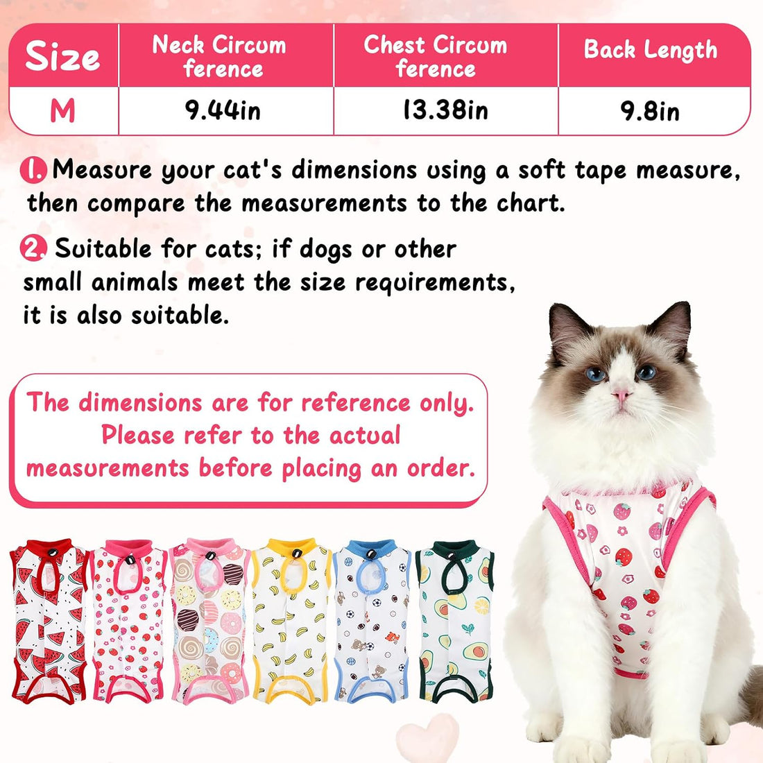 Meyeyaia 6 Pack Recovery Suit for Cats