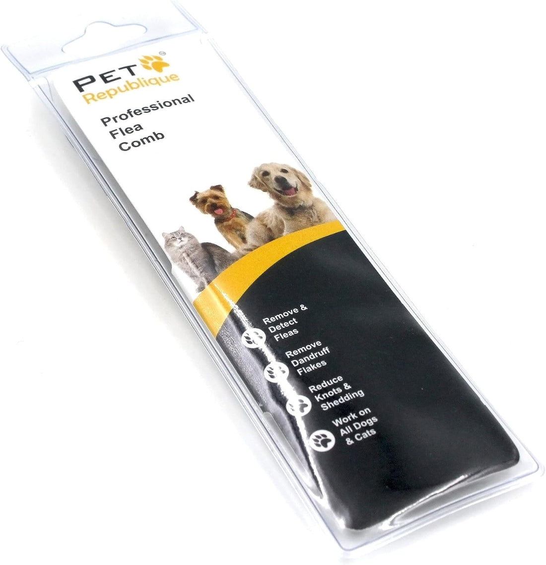 Pet Republique Dog and Cat Flea Comb - Fine and Flexible Pins