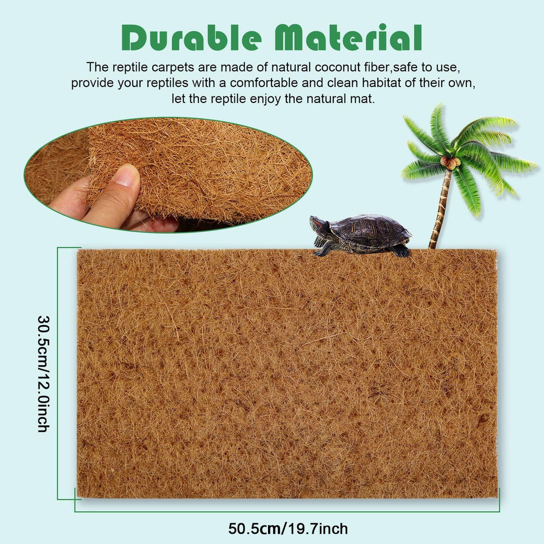 BWOGUE Reptile Carpet, 3 Pack Coconut Fiber Tortoise Carpet