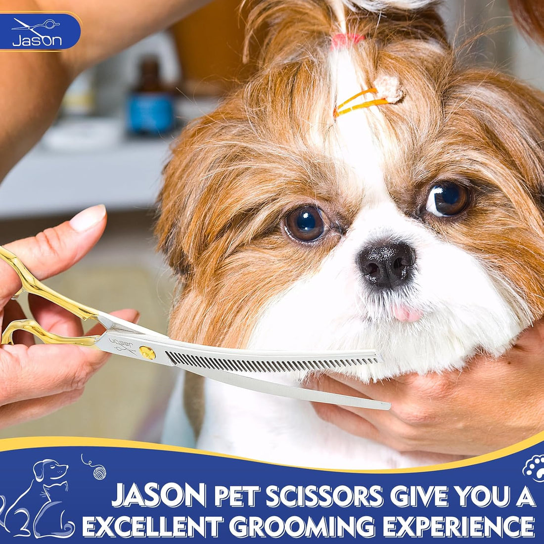 JASON Curved Dog Thinning Scissors