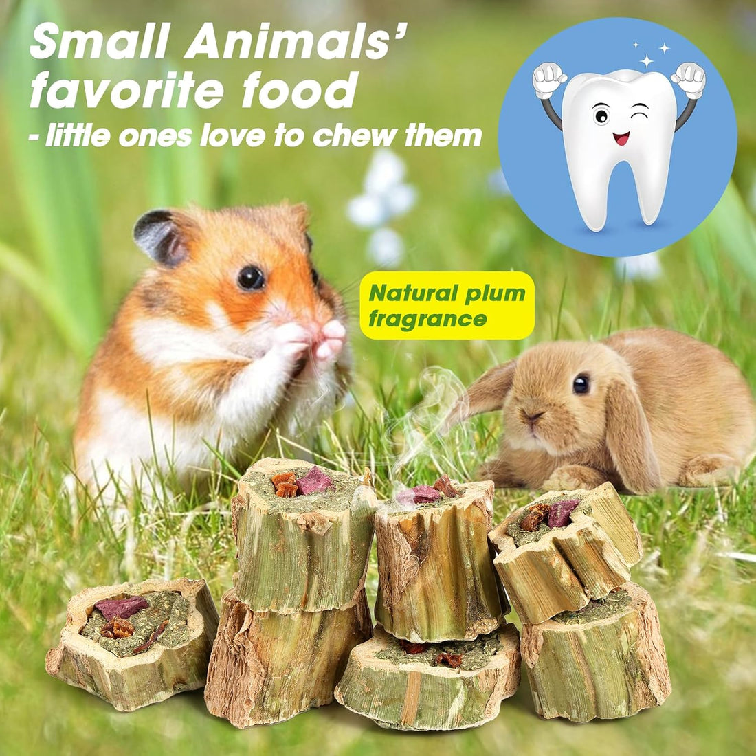 Abizoo Rabbit Chew Toys for Bunny Natural Papaya Wood Chew Treats