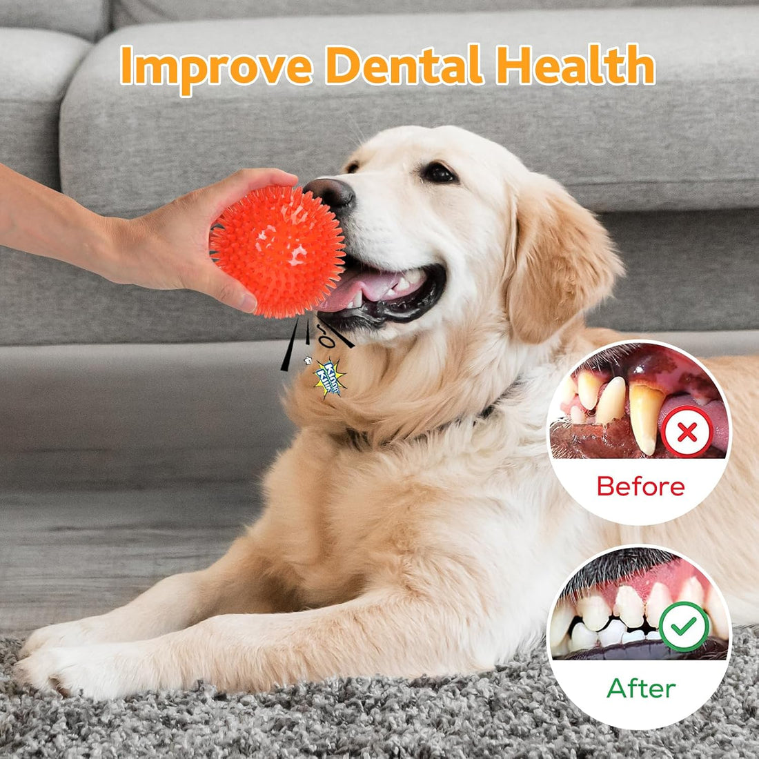 petizer 6 Pack 2.5” Squeaky Dog Toy Balls, Floating Dogs Pool Balls