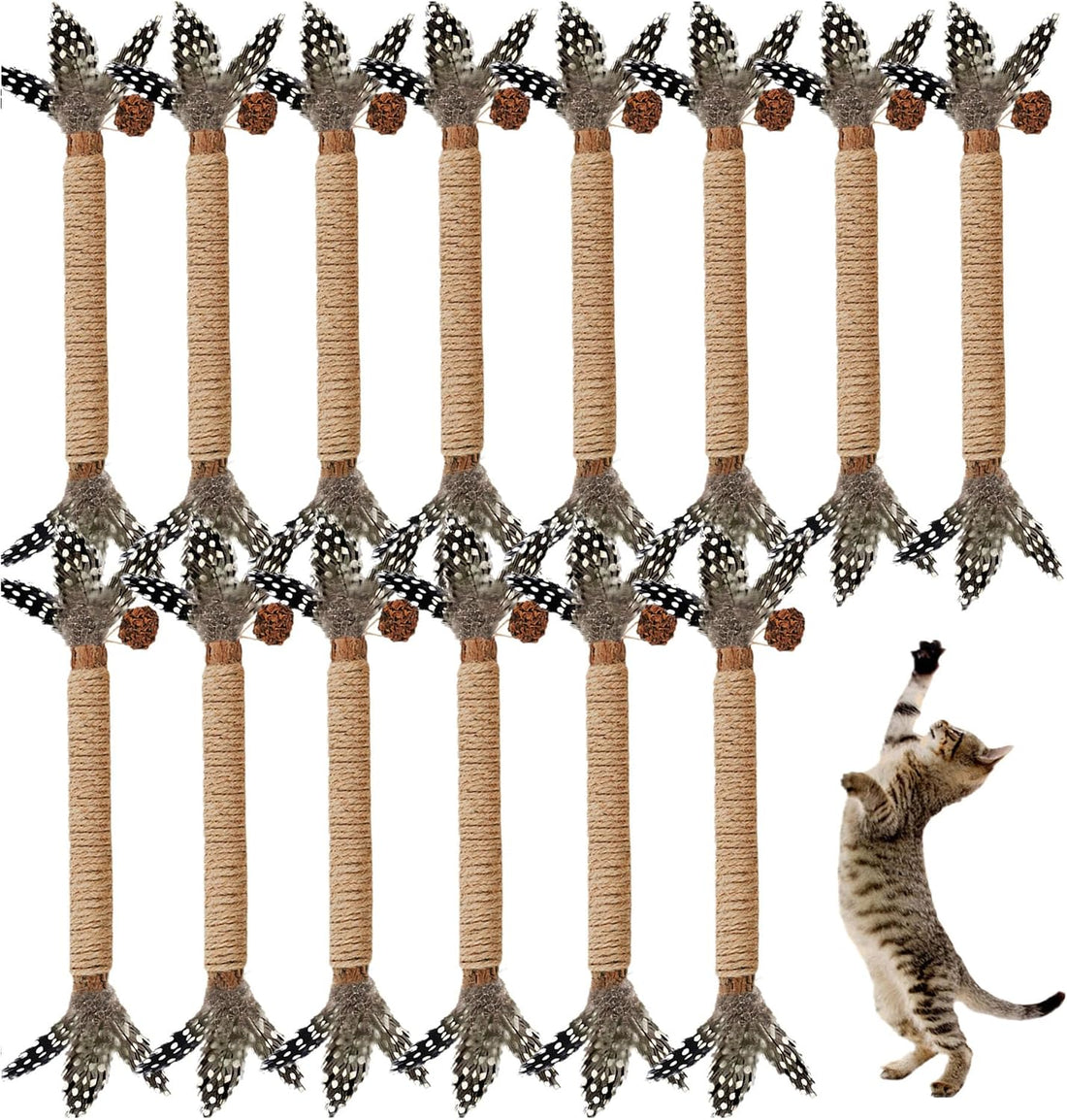 Cat Chew Toys Silvervine Sticks Dental Treat Feather 7Pack Indoor