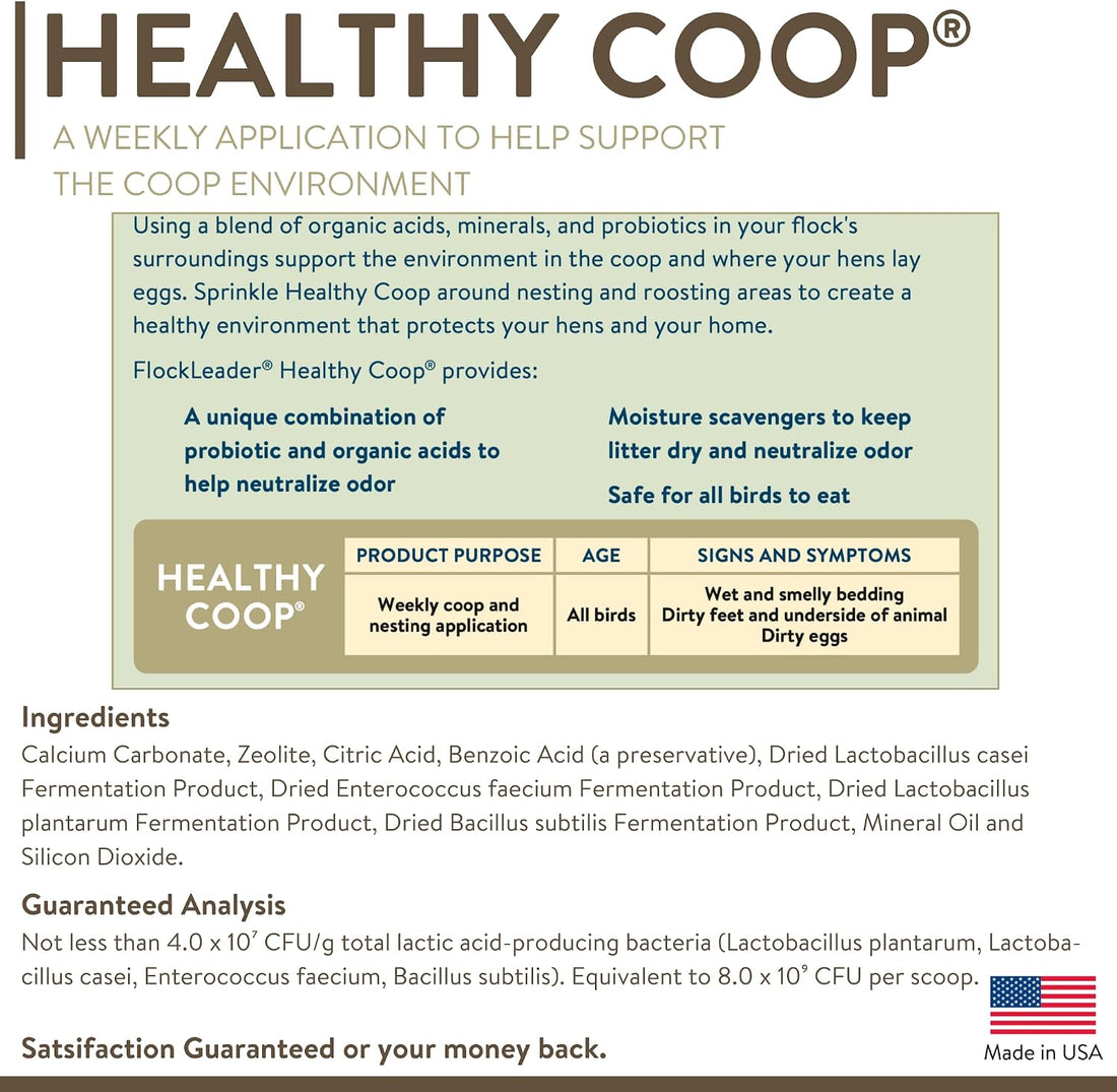 FlockLeader Healthy Coop, Odor & Moisture Neutralizer for Chicken