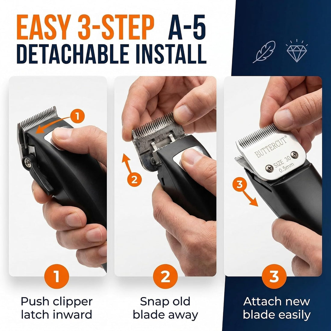 Geib Buttercut Detachable Replacement Dog Clipper Blade - Size-30
