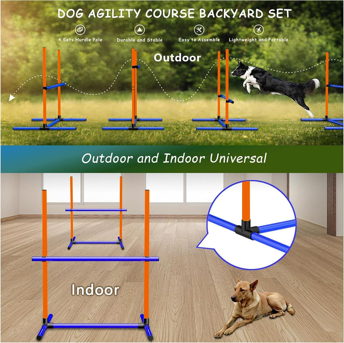 Dog Agility Equipment Set with Jumping Hoop for Agility Training