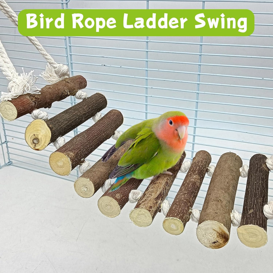 BNOSDM Wooden Bird Rope Ladders 2 Pcs Birds Ladder Bridge Toy Parrot