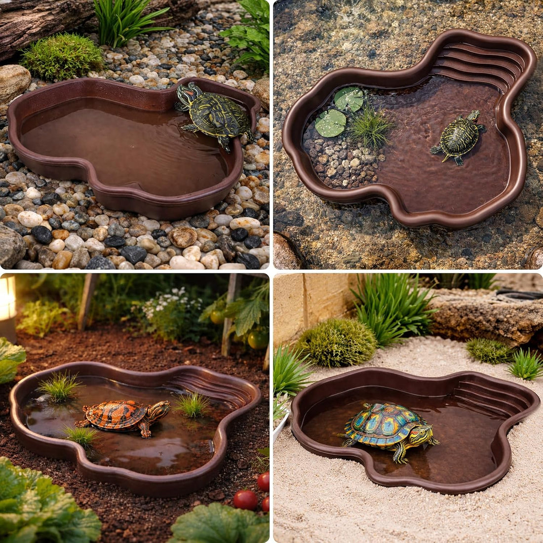 Petmolico Large Reptile Water Dish Non-Slip Bottom Habitat Accessories