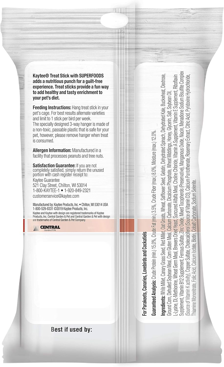 Kaytee Avian Superfood Treat Stick Spinach & Kale 5.5oz