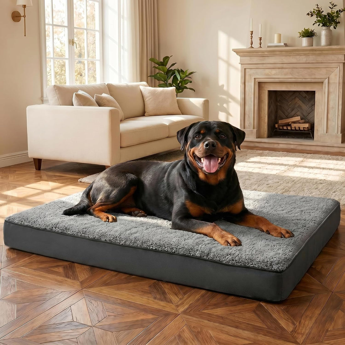 Waterproof Dog Bed for Crate, Chew Proof Orthopedic Crate Pad