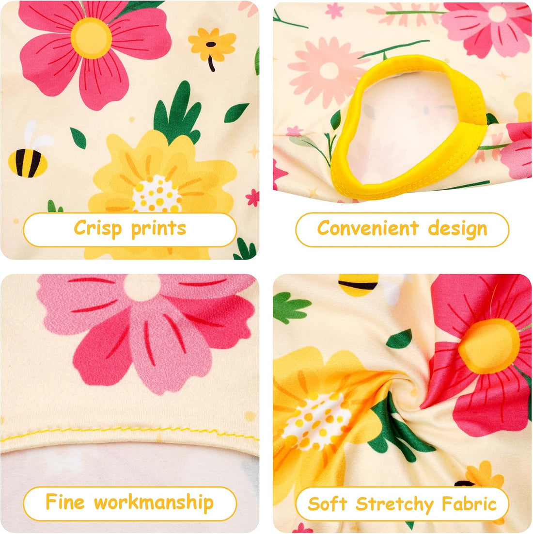 4PCS Floral Dog Dresses Sleeveless XXL Skirts Flower Sundress