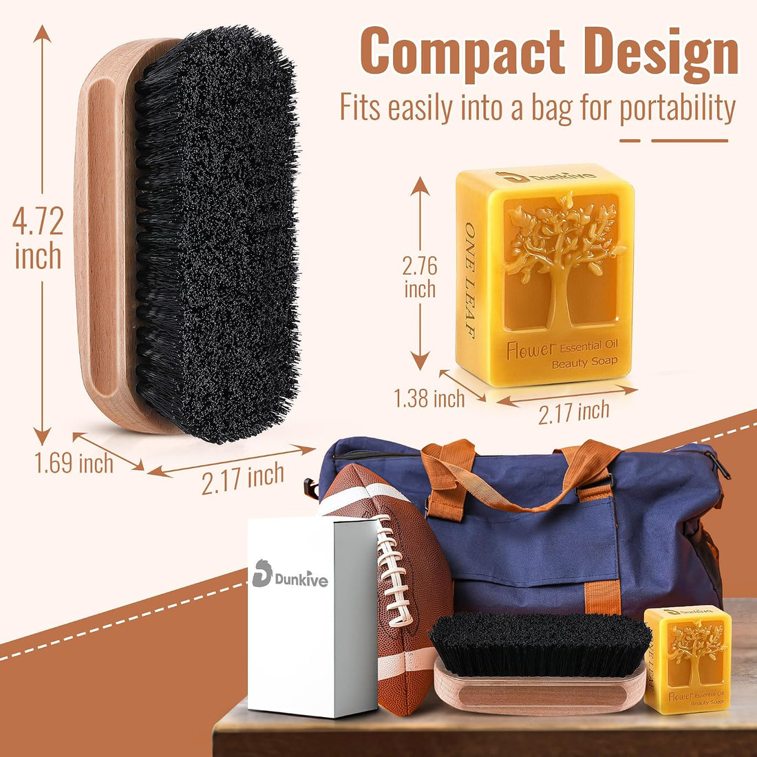 Football Prep Kit, Leather Ball Wax Brush Conditioning Set
