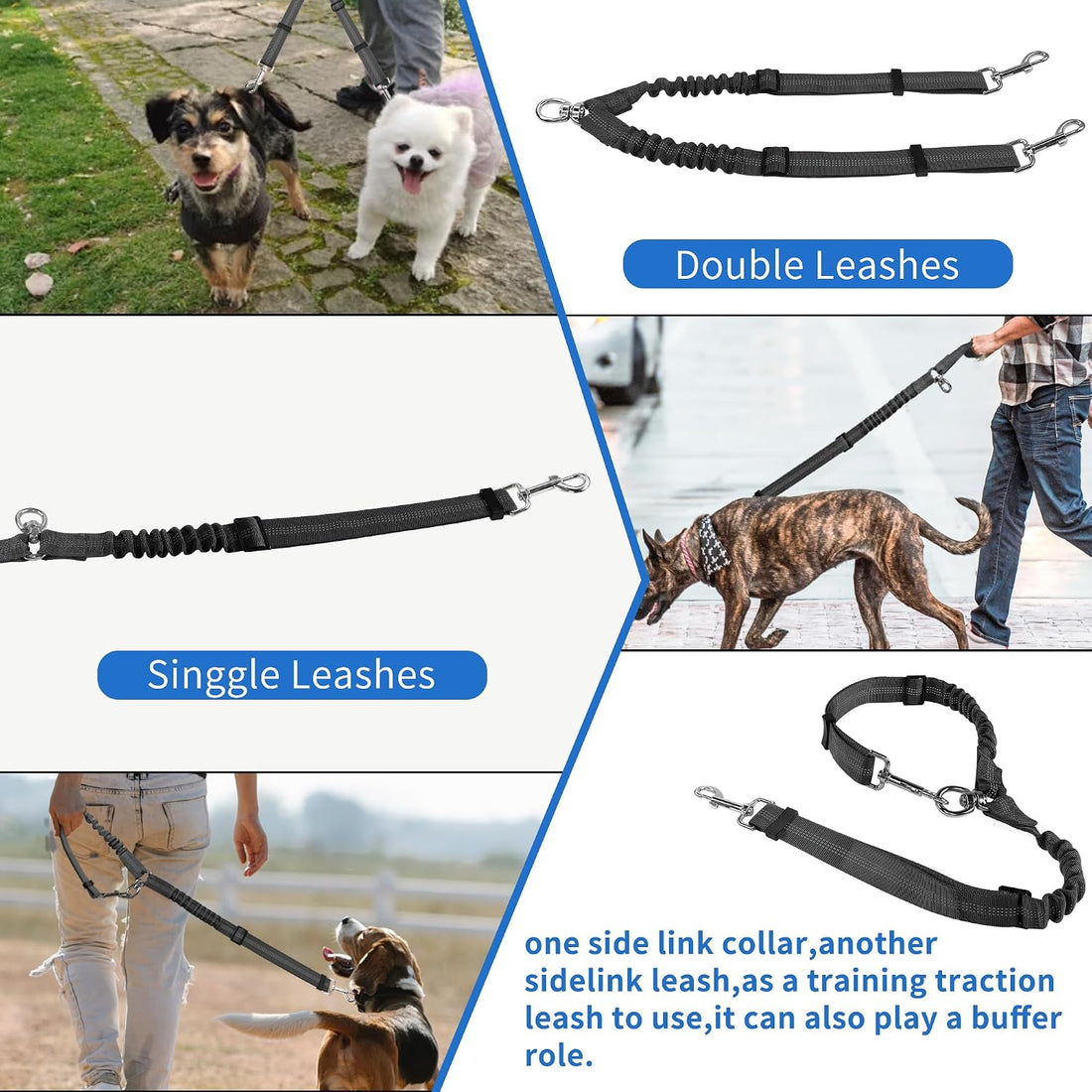 YAODHAOD Double Dog Leash,Two Dog Leash Splitter