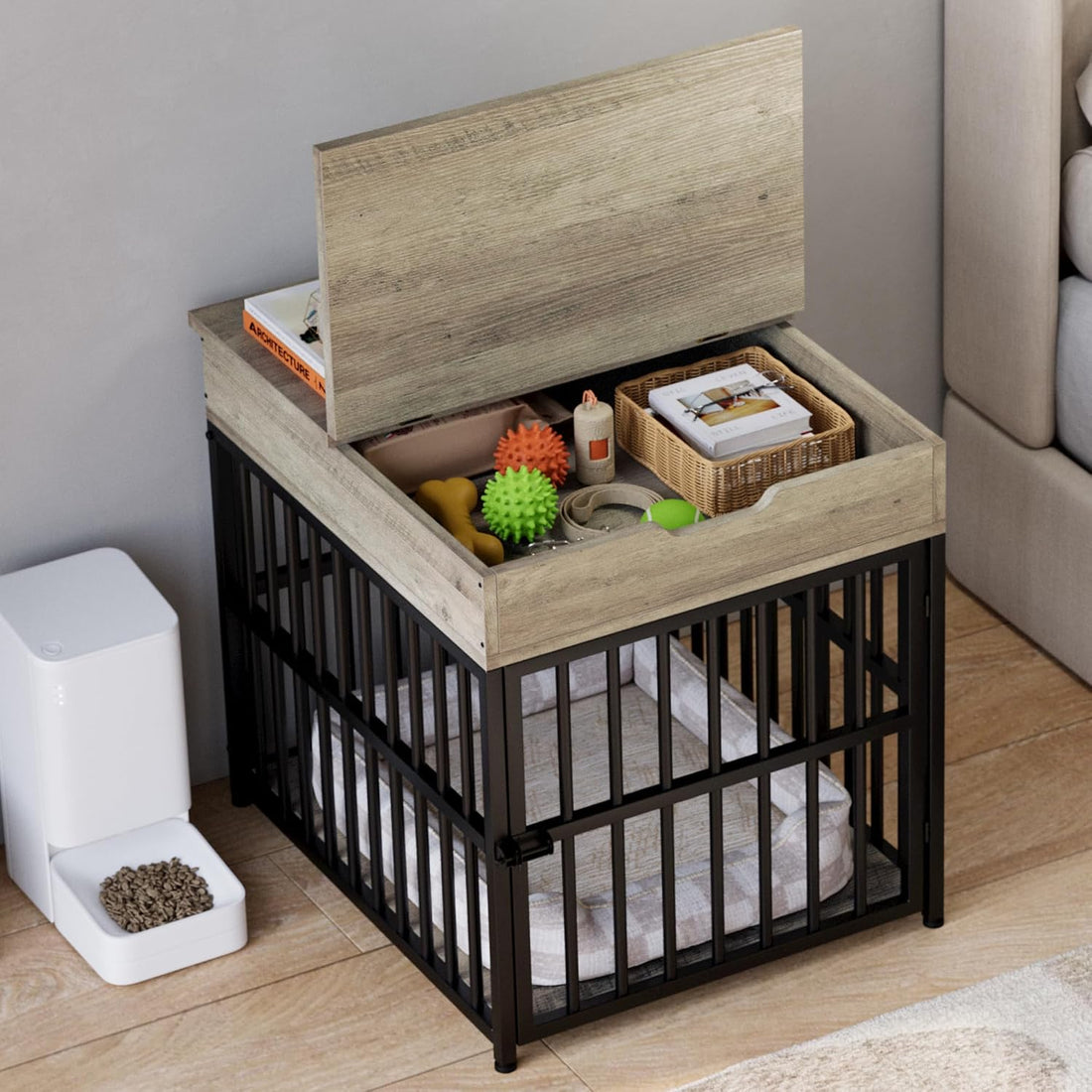 IRONCK Dog Crate Furniture for Small Dogs, Gray
