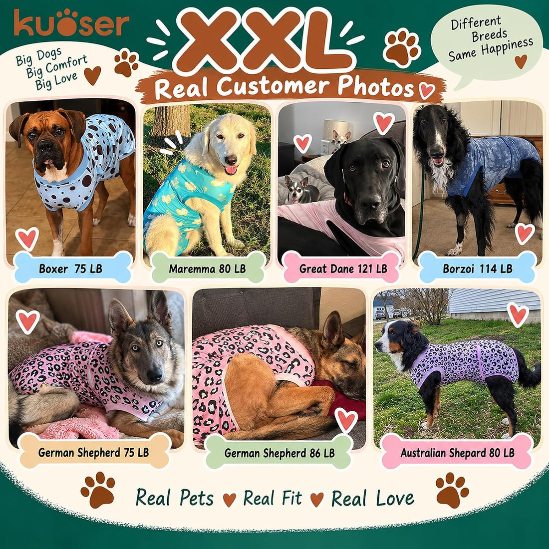 Kuoser Dog Surgery Recovery Suit, Surgical Suit for Dogs Male Female