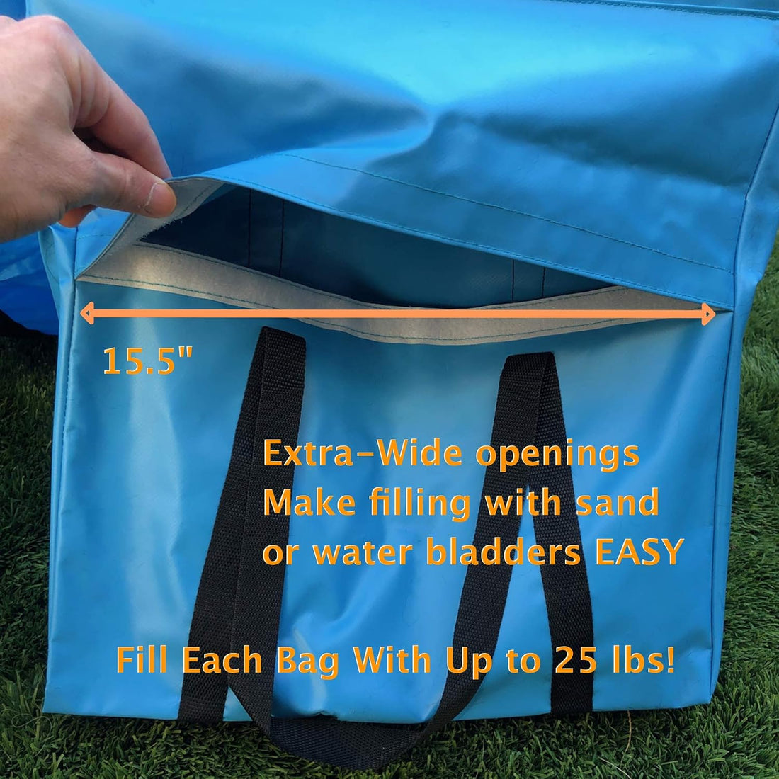 Rise8 Non-constricting Saddlebags for stabilizing Dog Agility Tunnel