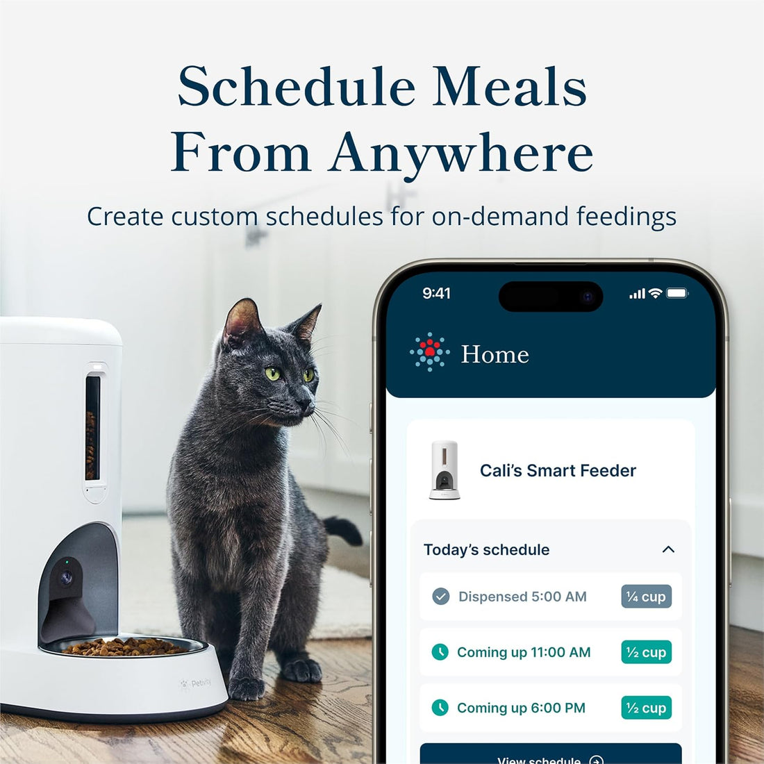 Petivity Smart Feeder for Cats App-Controlled, Multi-Cat Tracking