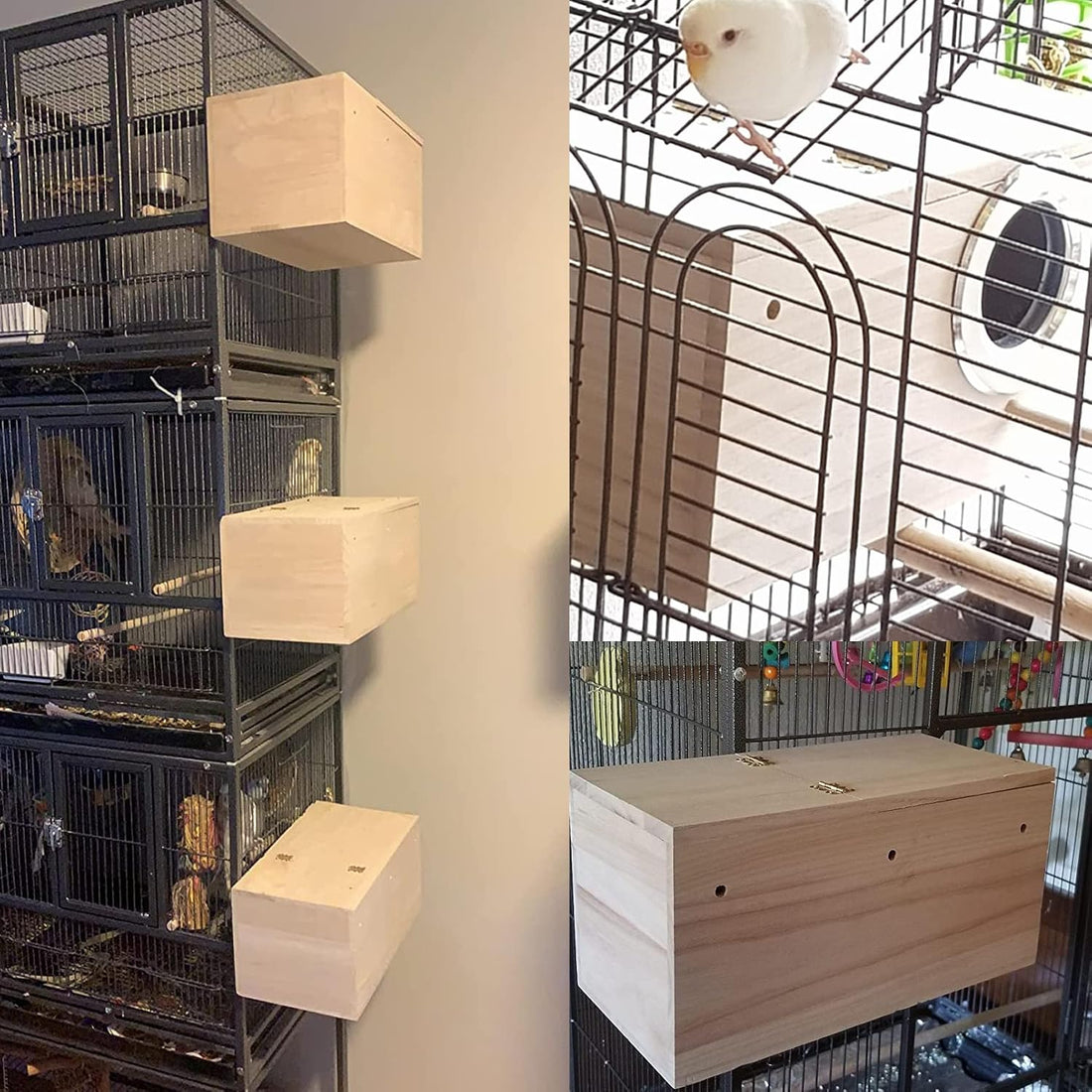 MUYG Parakeet Breeding Box Birds Natural Wooden House Lovebird