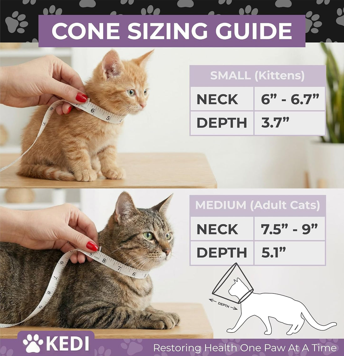 Cat Cone Collar After Surgery to Stop Licking, Escape-Proof
