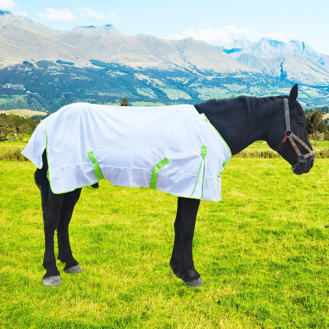 Horse Fly Sheet-Soft Mesh Summer Protection-Grey-66inch
