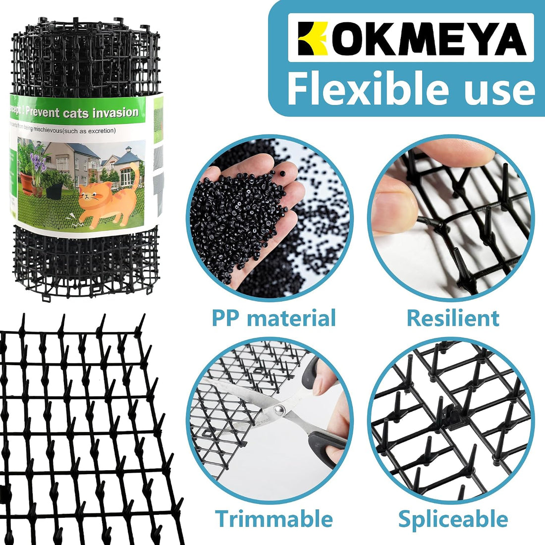 Cat Scat Mat with Spikes for Outdoor and Garden