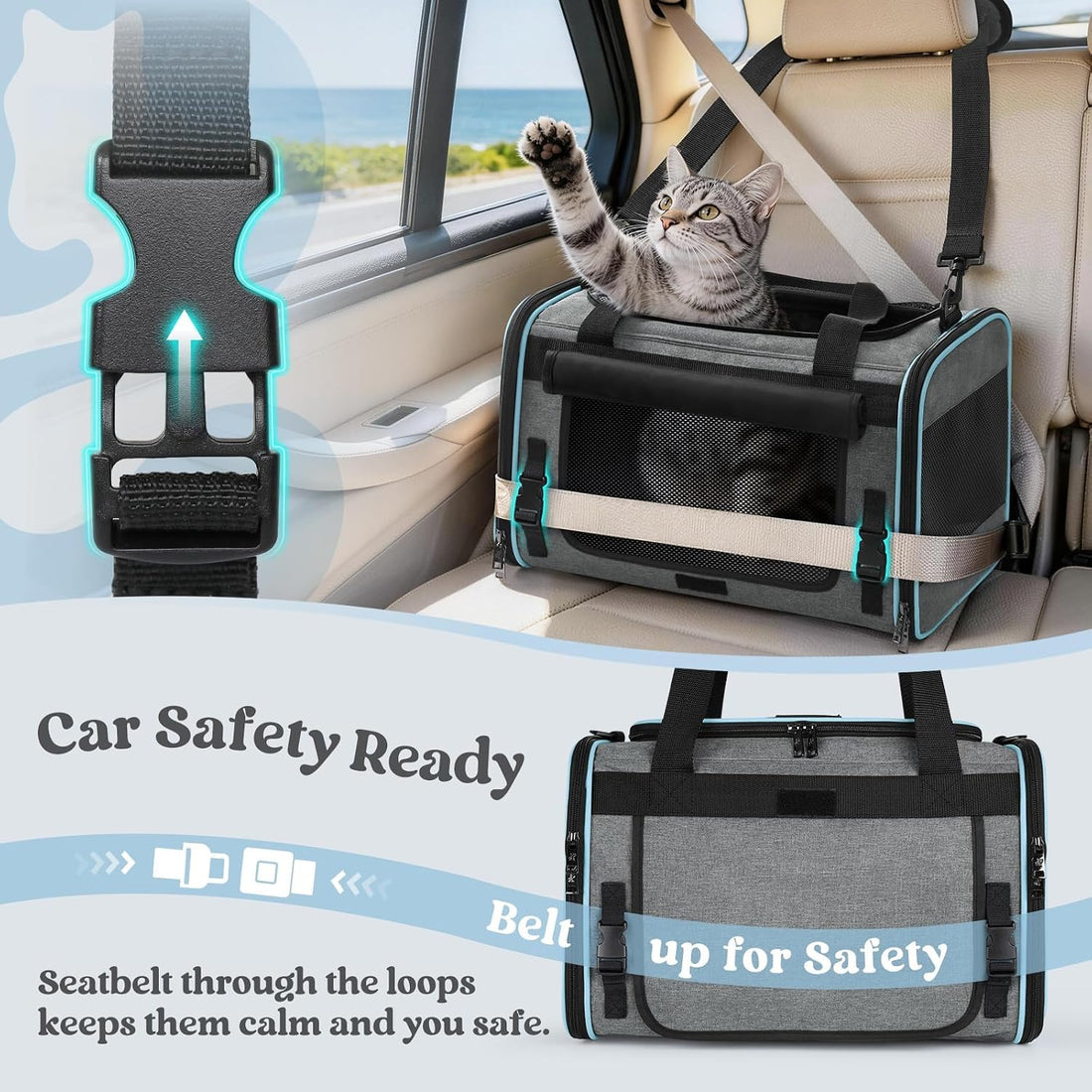 rabbitgoo Cat Carrier Soft with Rollable Flap
