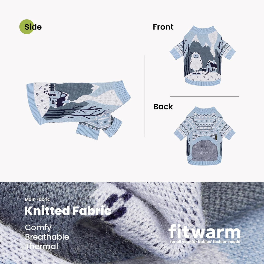 Fitwarm Yeti Dog Jacquard Sweater