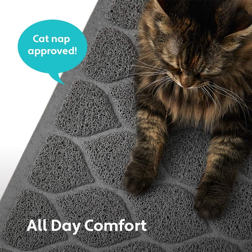 MIGHTY MONKEY Waterproof Cat Litter Mat, BPA Free, 35x23