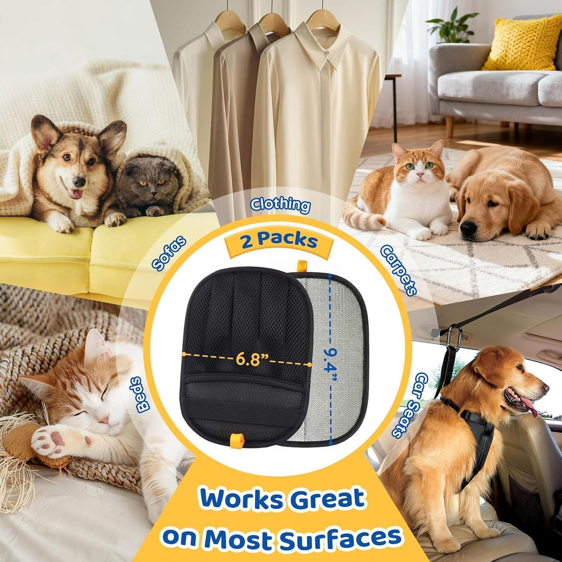 SmartTrends-2 Packs Pet Hair Removal Glove for Dogs & Cats