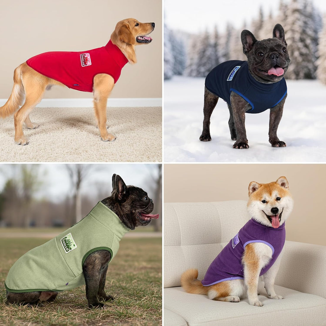 cyeollo Fleece Dog Sweater, Pullover Dog Fleece Jacket Turtleneck