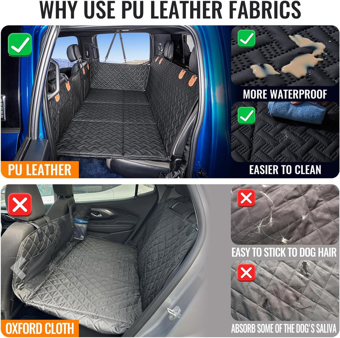 MAXFUT Dog Back Seat Extender for Truck,Truck Dog Seat Cover Back