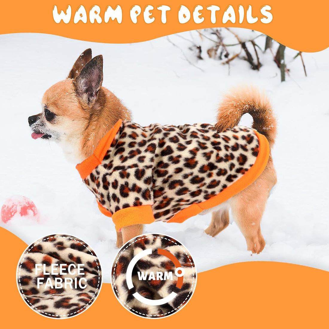 2 Pieces Dog Sweaters for Small Dogs Girl Fleece Puppy Sweater
