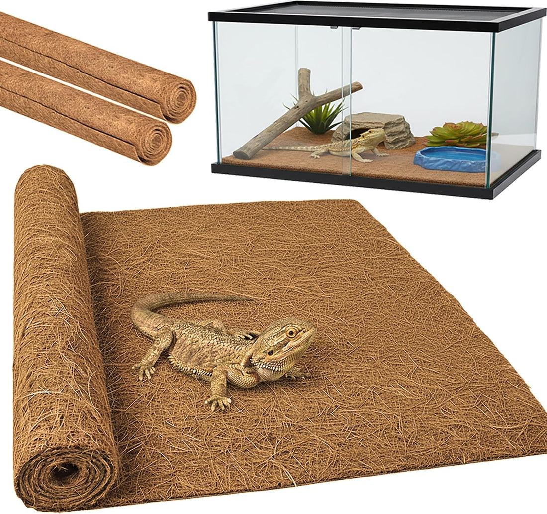 Reptile Carpet,18"×36",2 PCS Natural Coconut Fiber Liner Flooring