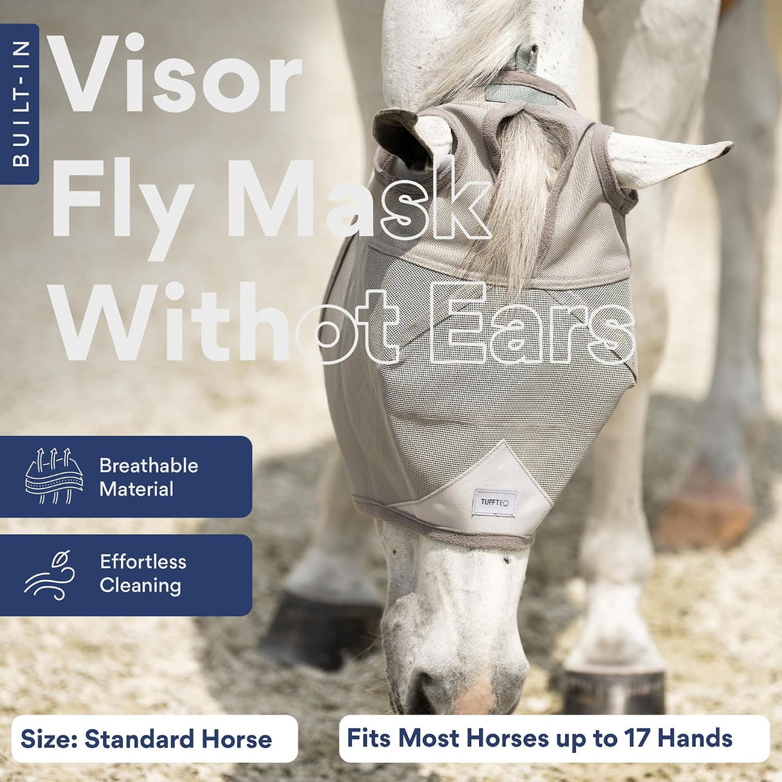 Horse Fly Mask Without Ears, UV Eye Protection, Standard Size