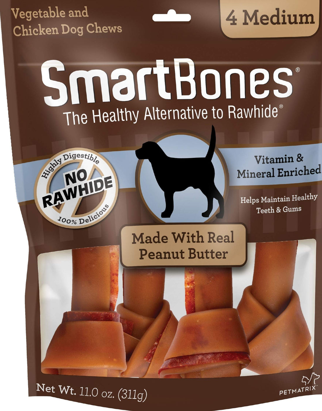 SmartBones Medium Bones With Real Peanut Butter Rawhide-Free Chews