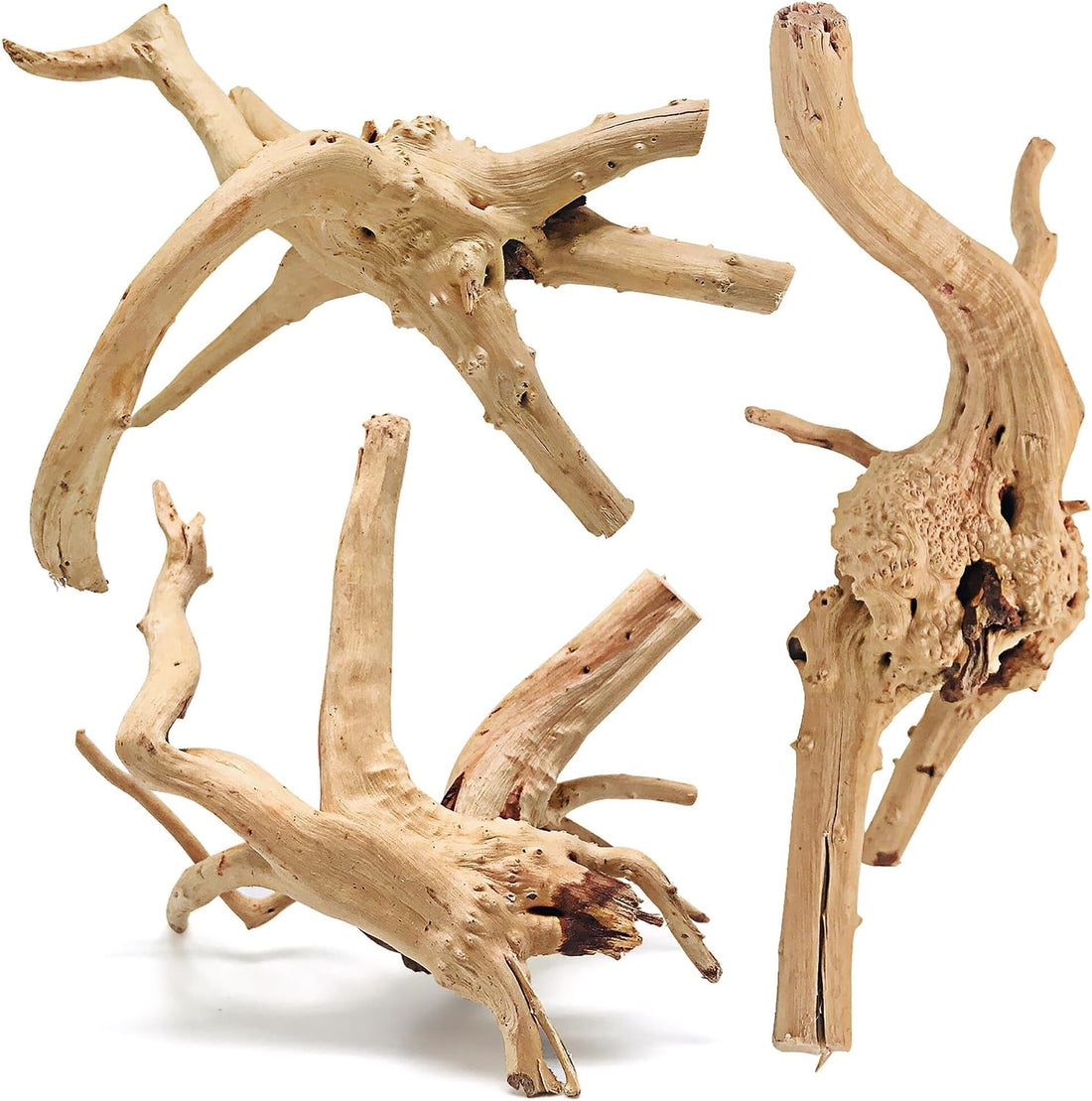 WDEFUN 3 PCS Natural Driftwood for Aquarium Decor Fish Tank