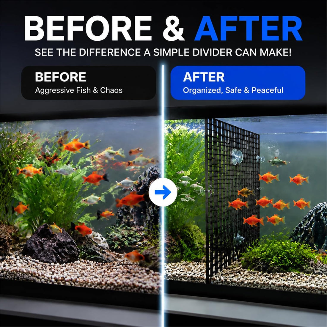 Okllen 12 Pack Aquarium Fish Tank Divider Plastic Egg Crate
