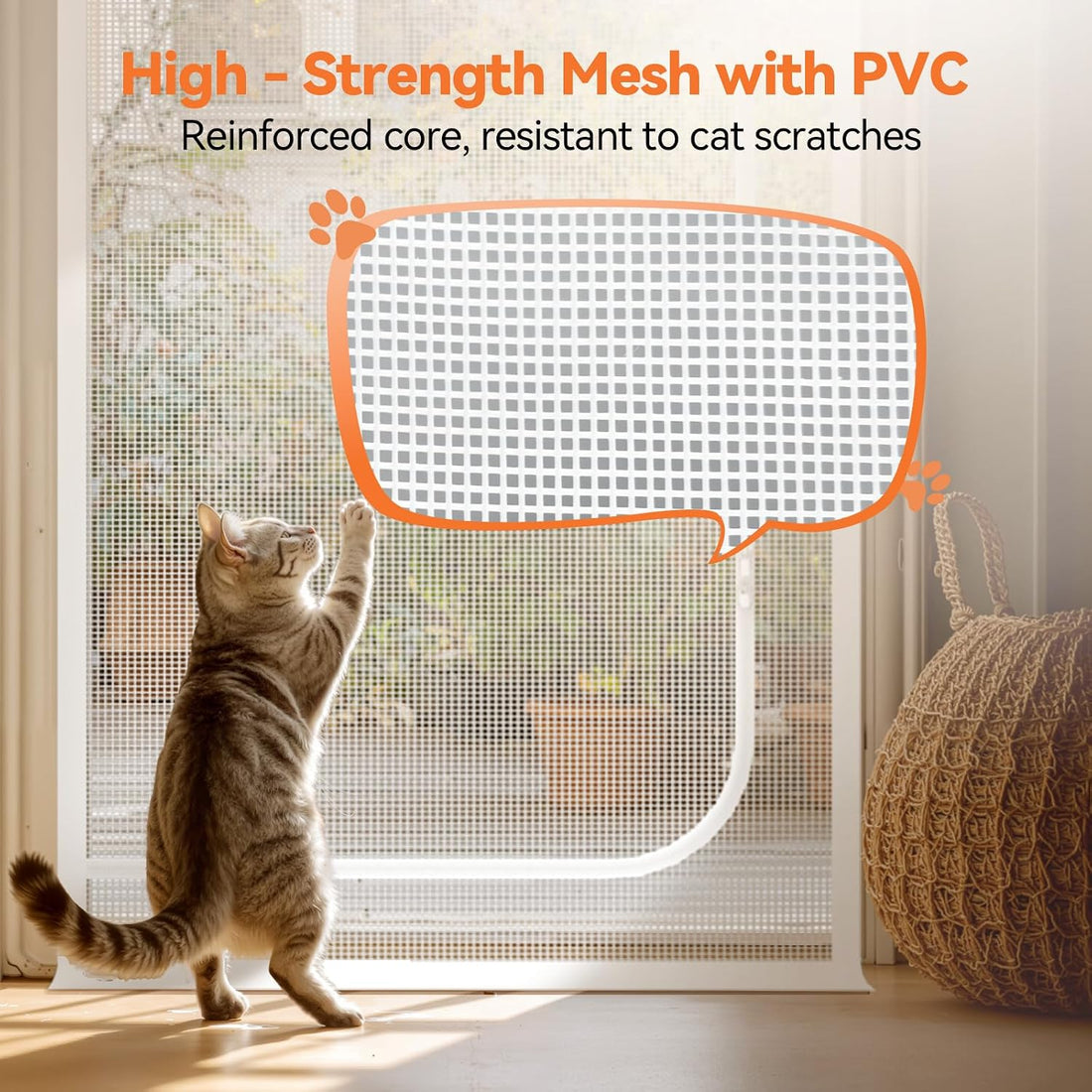 BFNN Cat Proof Screen Door, Extra Tall Mesh Gate, Fit 32'' x 80'' Door