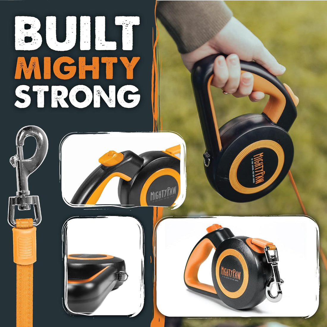Mighty Paw Retractable Dog Leash, for Large Dogs, 50-110 lbs