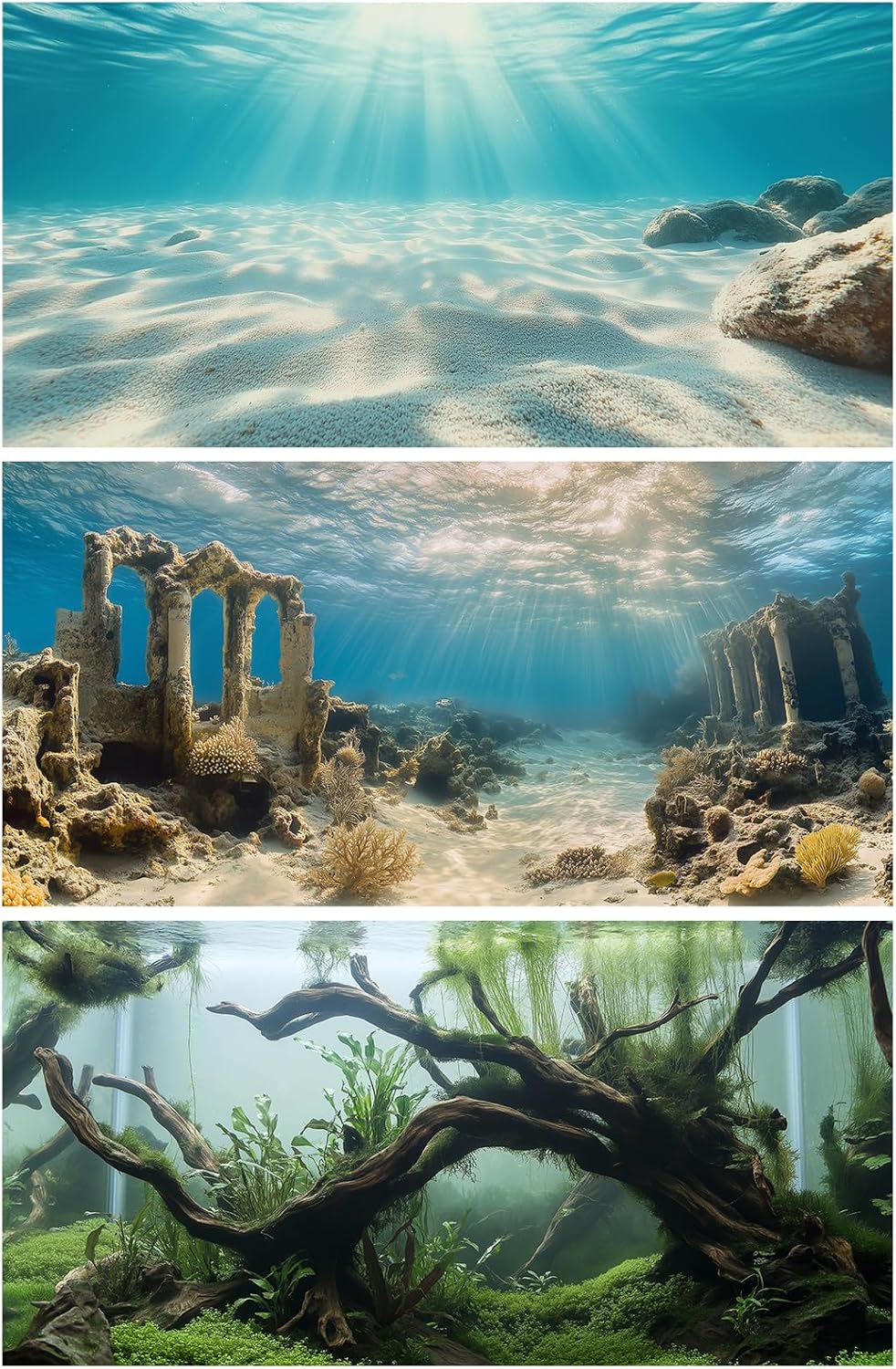 COMSUN 3 PCS Aquarium Background