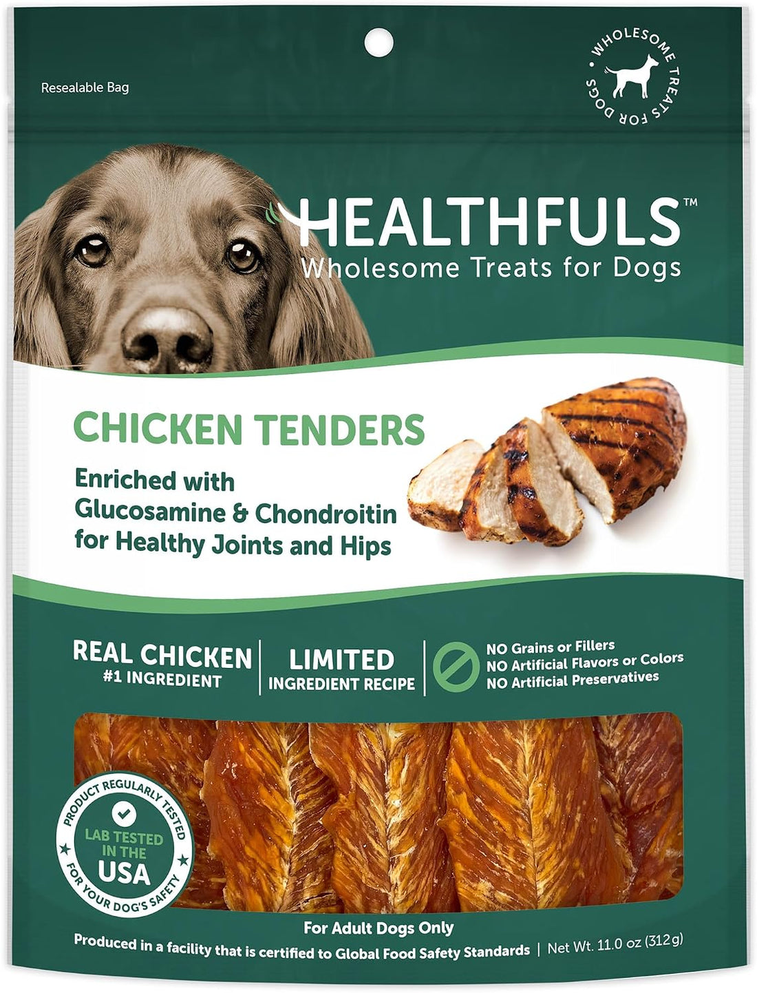 HEALTHFULS Chicken Tenders Dog Treats with Glucosamine & Chondroitin