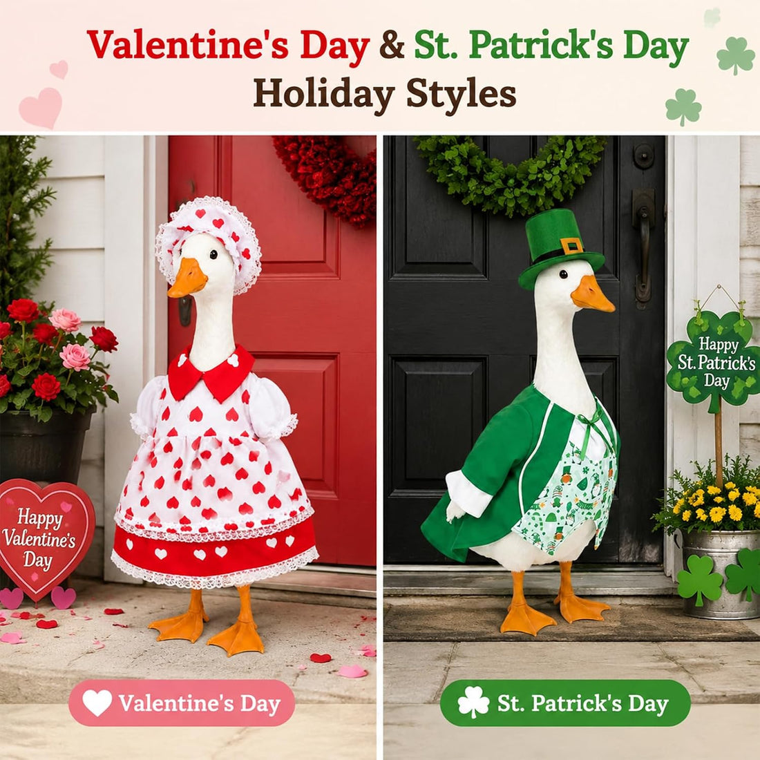 8 Set Holiday Porch Goose Outfits 23 inch All Seasons Goose Clothes