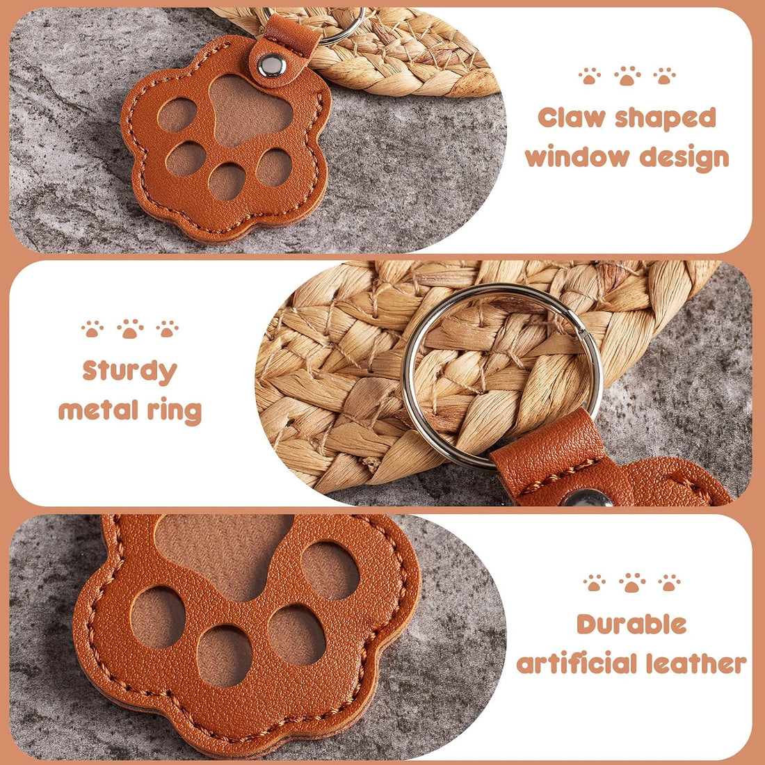 Aanqilze 5PCS Pet Hair Storage Keychain