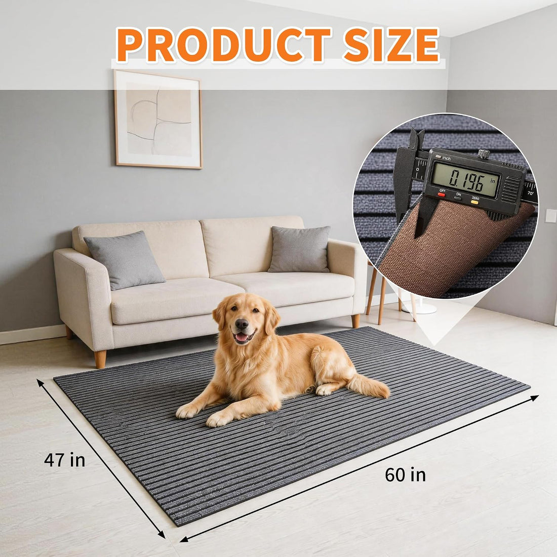 47"x60"Dog Crate Mat Waterproof Dog Crate Floor Protector Dog Cage Mat