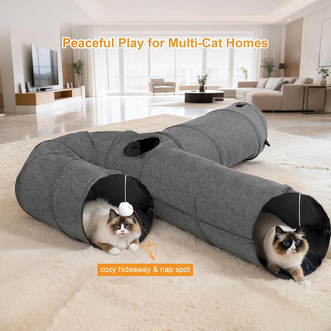 Ownpets Cat Tunnel 12 Inches in Diameter Larger Pet Tunnel Tube