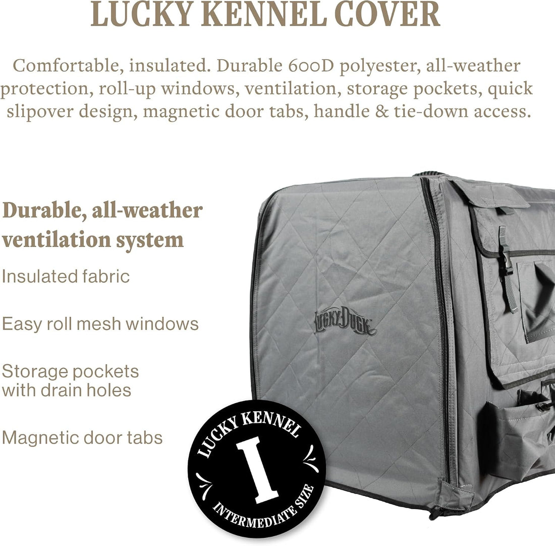 Lucky Duck Weather Protection Kennel Cover, Intermediate, Storm Grey